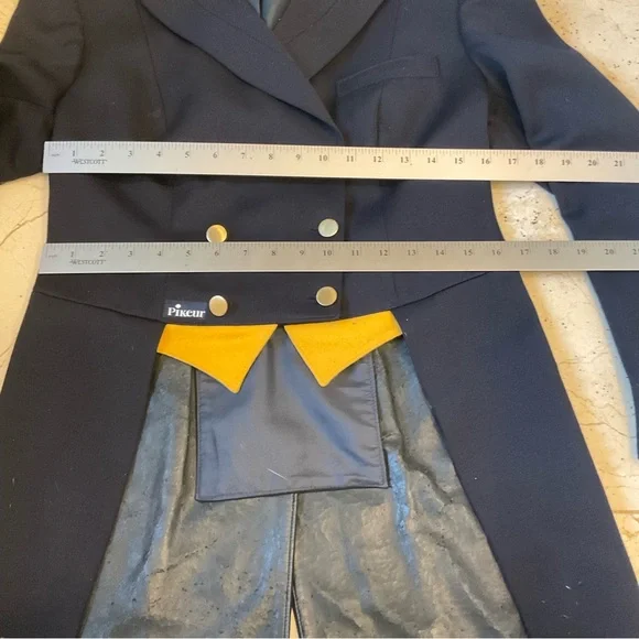Pikeur Dressage Shadbelly Show Coat, Classic Tails, Brass Buttons, Navy, Sz M - Picture 10 of 15